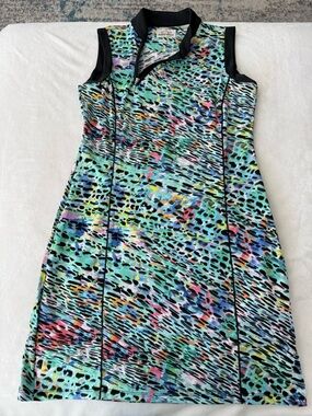 EP Pro Tour Tech Women’s Golf Dress Size Small Green Multi Color E26